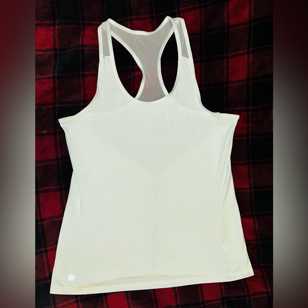 Athleta Light Mint Green Mesh Racerback Tank Top
